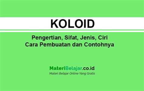 Contoh Contoh Koloid – Ujian