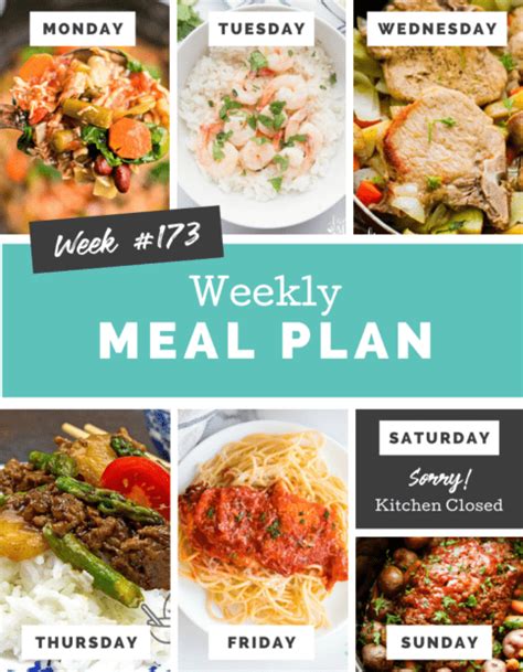 Easy Weekly Meal Plan Week 173 - Family Fresh Meals