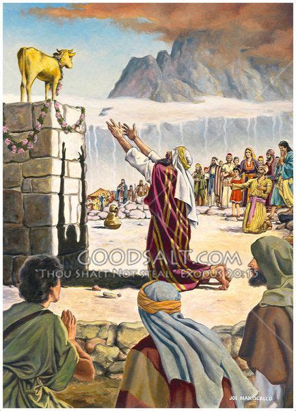 Israelites worshiping the golden calf. | Bible pictures, Golden calf ...