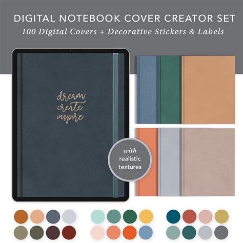 Digital Notebook Covers Creator Bundle Digital Planner - Etsy