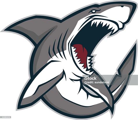 Angry Shark Mascot Stock Vector Art & More Images of Aggression ...