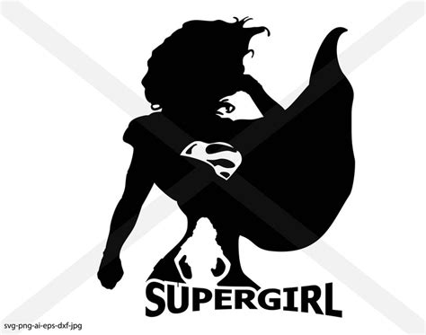 Supergirl silhouette INSTANT DOWNLOAD svg-png-eps-dxf-ai-jpg | Etsy