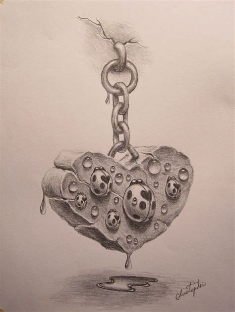 Chained Heart by ChristopherPollari on DeviantArt | Heart drawing ...