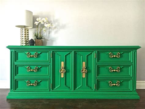 Green and Gold Dresser - $400 - SOLD Green Painted Furniture, Foyer Furniture, Colorful ...