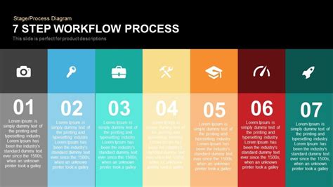 7 Step Workflow Process Powerpoint Keynote template | SlideBazaar