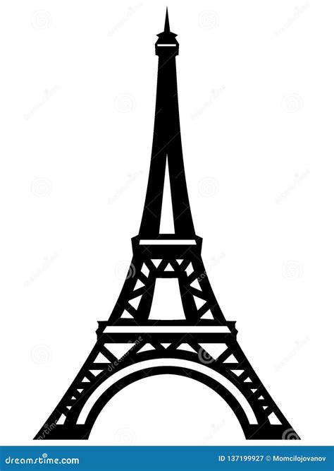 Silhouette Picture of Eiffel Tower Stock Vector - Illustration of icon ...