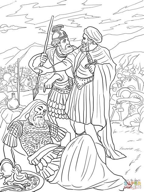 David Spares King Saul coloring page | Free Printable Coloring Pages