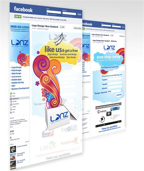 Facebook landing Page design for Aussie business for promotion of company fan page