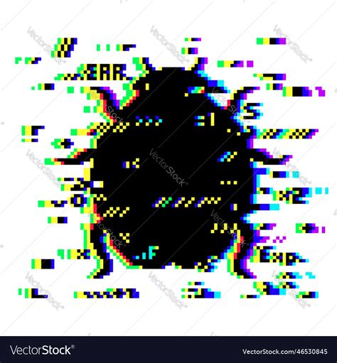 Glitch bug glitched distortion effect Royalty Free Vector