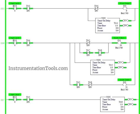 traffic light ladder diagram using timer instruction - Diagram Circuit