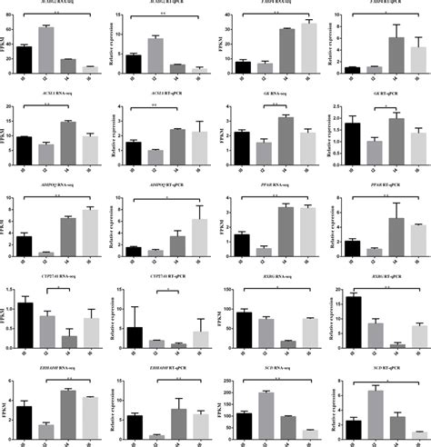 Validation of differentially expressed genes in the PPAR signaling ...