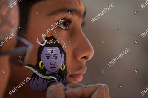 Artist Making Face Paint Lord Shiva Editorial Stock Photo - Stock Image | Shutterstock