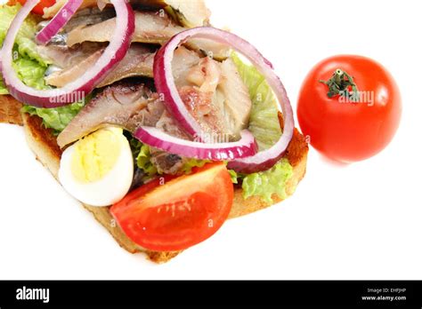 Sandwich with smoked herring Stock Photo - Alamy