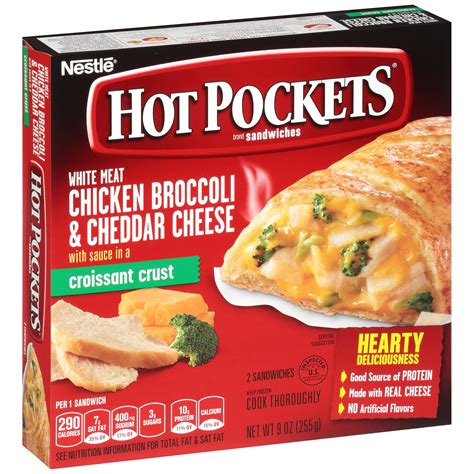 HOT POCKETS Chicken, Broccoli & Cheddar Frozen Sandwiches 2 ct Box - Walmart.com