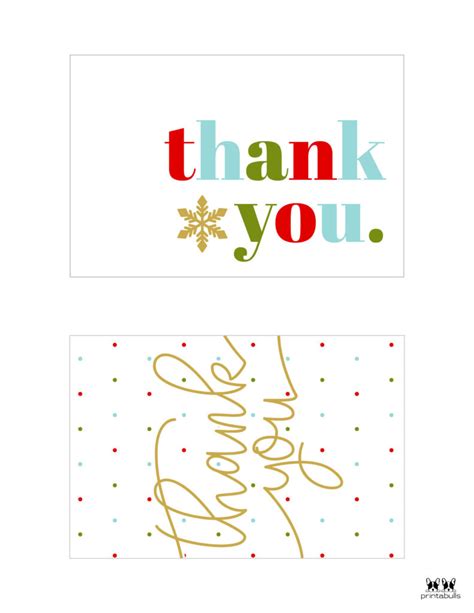 Christmas Thank You Cards - 25 Free Printable Cards | Printabulls