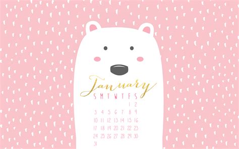 Free January Desktop Calendar - Paint Me Pink