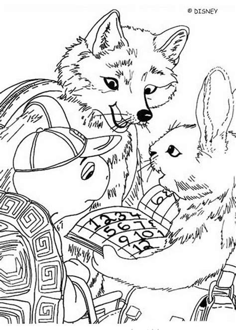 Fox with franklin and rabbit coloring pages - Hellokids.com