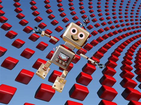 Cute robot background stock illustration. Illustration of robi - 10586568