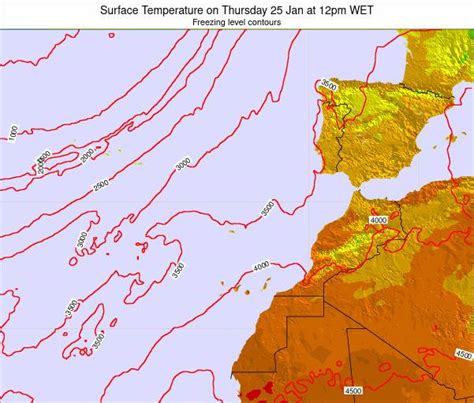 Canary Islands, Spain Surface Temperature on Sunday 13 Jun at 1pm WEST