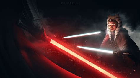 Darth Vader vs Ahsoka by MizuriAU on DeviantArt