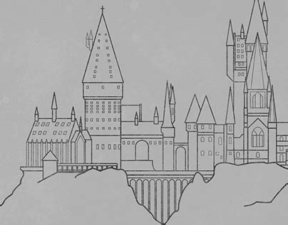 hogwarts castle line art - Google Search Harry Potter Painting, Harry Potter Room Decor, Harry ...
