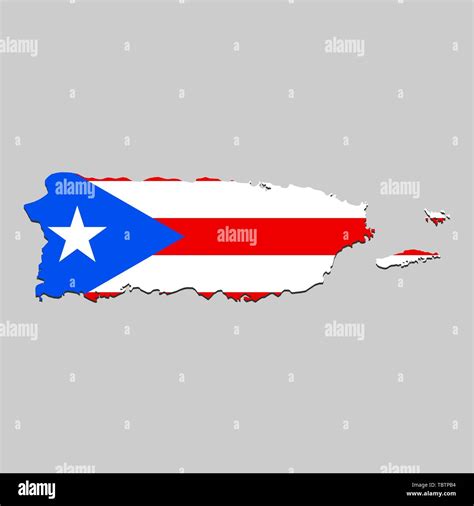 Mapa de Puerto Rico con la bandera nacional. Ilustración vectorial Imagen Vector de stock - Alamy