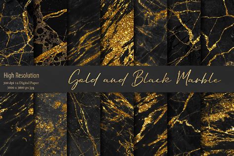 Gold Glitter & Black Marble Textures | Textures ~ Creative Market