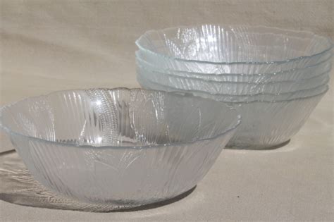 Arcoroc clear glass salad set bowls, crocus floral Canterbury Spring breeze bouquet