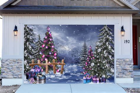 Christmas Garage Door Decor Double Garage Door Murals Outdoor Holiday Decor New Year Decoration ...