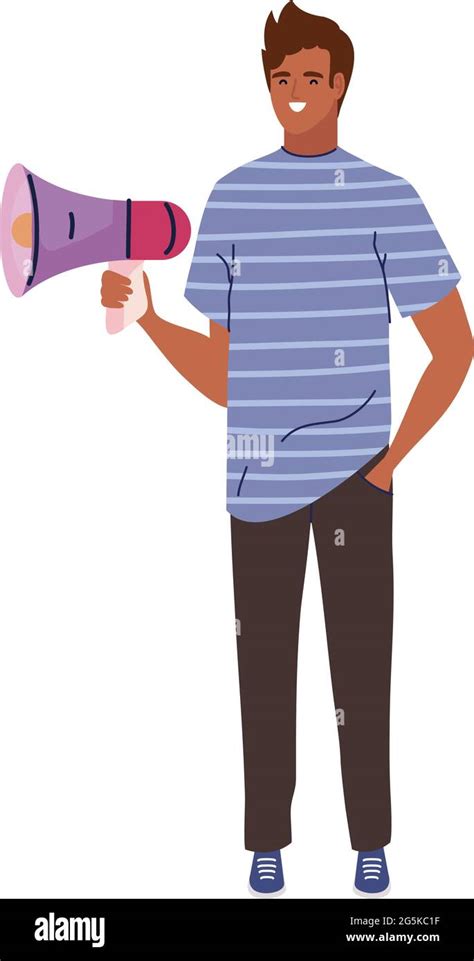 man with megaphone Stock Vector Image & Art - Alamy