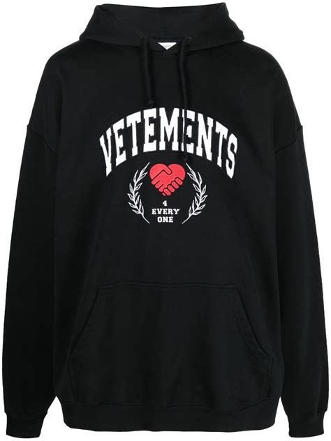 VETEMENTS logo-print pullover hoodie | Smart Closet