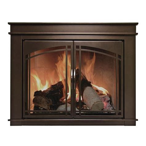 Pleasant Hearth Fenwick Large Glass Fireplace Doors FN-5702 - The Home ...