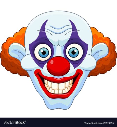 Illustration of Cartoon scary clown head on white background. Download ...