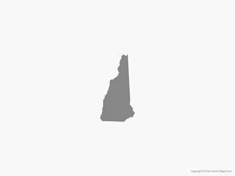 Printable Vector Map of New Hampshire - Single Color | Free Vector Maps