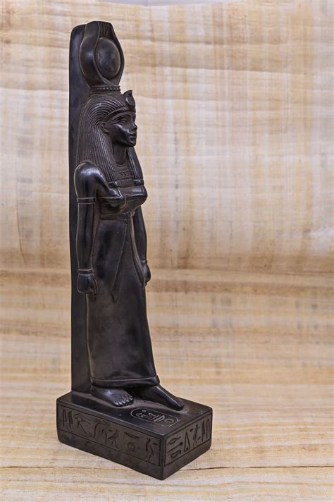 Egyptian Statue of Goddess Isis Large Heavy Stone Black Made in Egypt ...