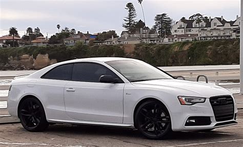 Audi S5 White with OEM 20' Powder Coated Wheels Black