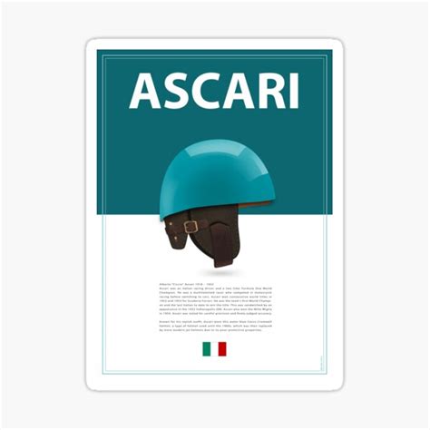 "Alberto Ascari Racing Helmet" Sticker by Theodor Decker | Redbubble