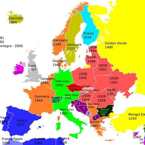 Download An Awesome Map Of The Last Time Each European Country - Europe Countries Map - Full ...