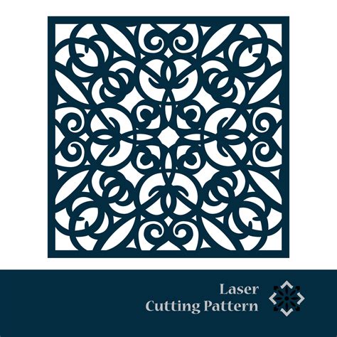 Laser and CNC cut pattern. Vector template with abstract geometric ...