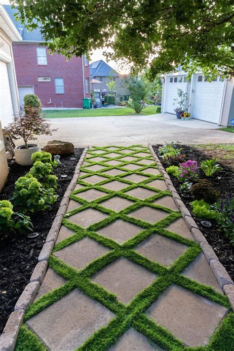 How To Lay A Paver Walkway With Grass In Between | Paver walkway diy ...