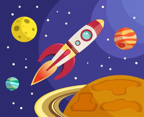 Space rocket ship flying in space 460694 Vector Art at Vecteezy