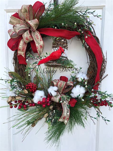 Woodland Christmas Wreath, Rustic Chrisrmas Wreath, Country Christmas ...