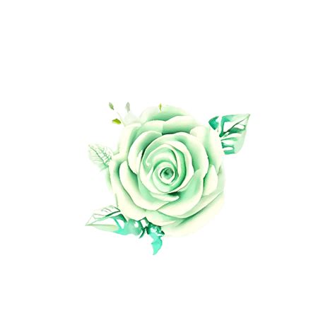 1 Pastel Green Rose Green Leaves Vintage Pastel Cream Background · Creative Fabrica