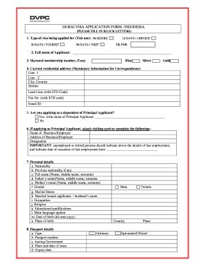 Visa Indonesia Application Form - Fill Online, Printable, Fillable ...