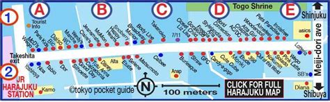 Map Harajuku English Takeshidori
