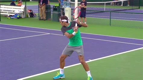 Roger Federer Backhand Slow Motion Front, Back, Side View - ATP Tennis One Handed Backhand ...