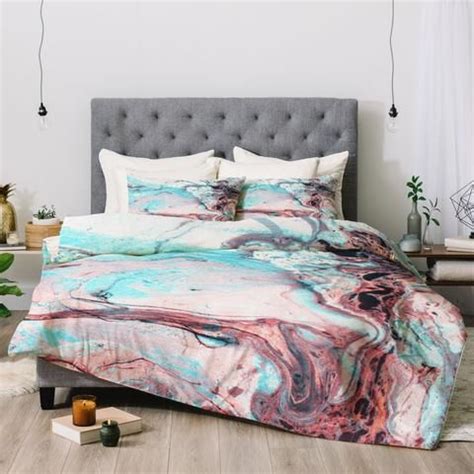 Abstract Marbled Saturated Duvet Cover Marta Barragan Camarasa White ...