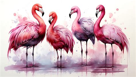 Premium Photo | Set of watercolor flamingos isolated on white hand ...