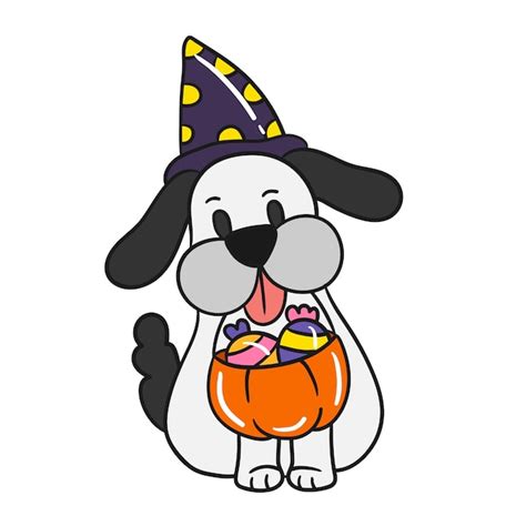 Premium Vector | Cute halloween dog vector.