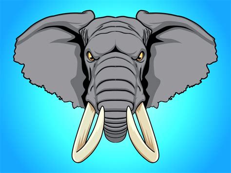 angry elephant face art - Clip Art Library